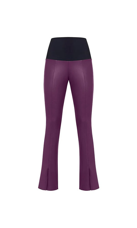 Panta donna in ecopelle viola con spacchi frontali – Panta NY