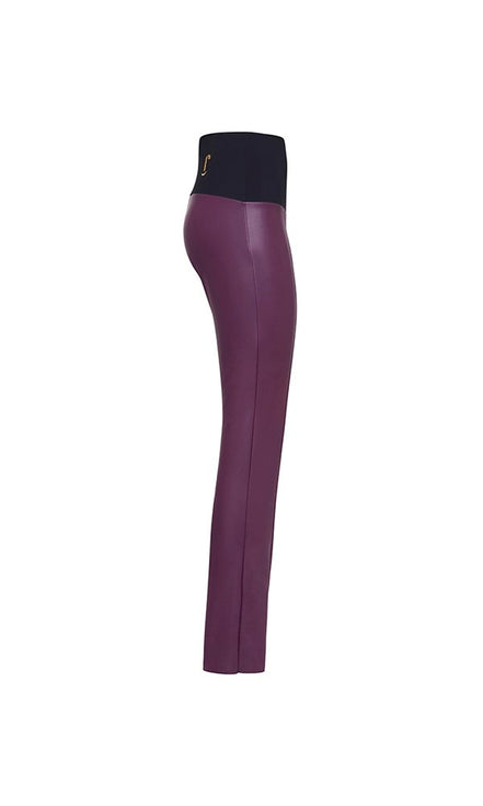 Panta donna in ecopelle viola con spacchi frontali – Panta NY