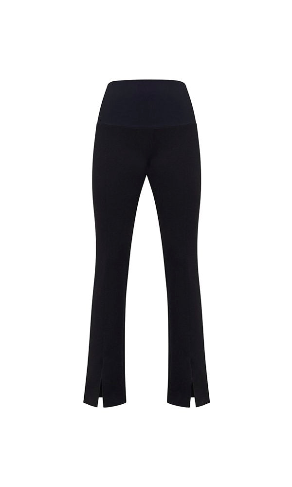 Panta Ny con spacchi frontali in punto Milano nero