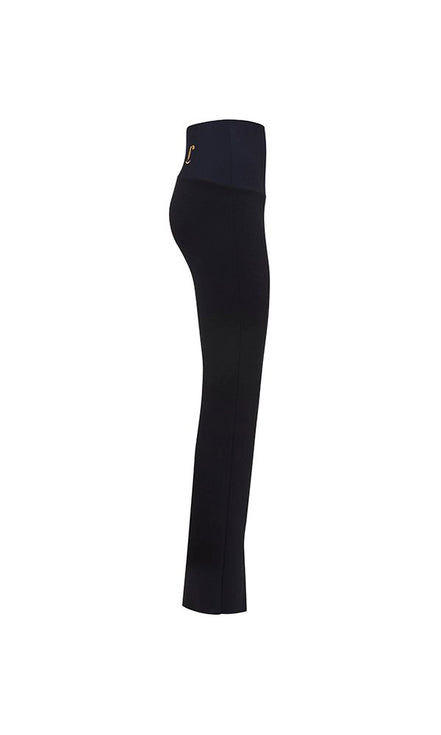 Panta Ny con spacchi frontali in punto Milano nero