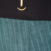 Panta Firenze gessato verde con baschina