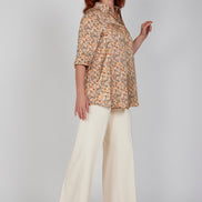 Panta Firenze crepe cady avorio con baschina