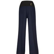 Panta Firenze crepe cady blu con baschina