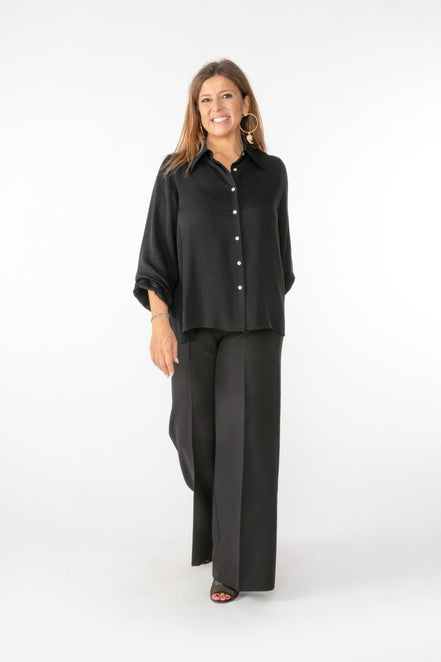 Panta Firenze Cady leggero nero con baschina