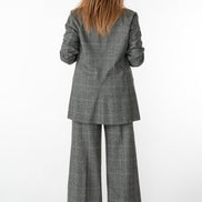 Panta Firenze principe di galles grigio lurex con baschina