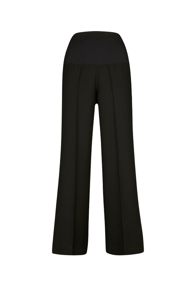 Panta Firenze crepe satin nero con baschina