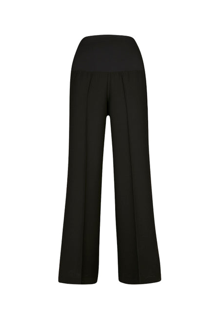 Panta Firenze crepe satin nero con baschina