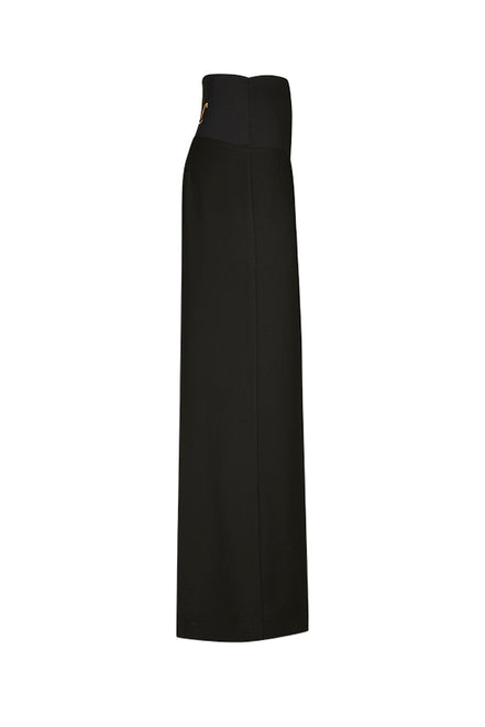 Panta Firenze crepe satin nero con baschina