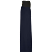 Panta Firenze crepe cady blu con baschina
