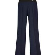 Panta Firenze crepe satin blu con baschina