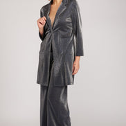 Panta Firenze glitter silver blu
