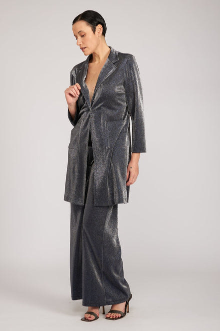 Panta Firenze glitter silver blu