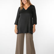 Panta Firenze jacquard marrone con baschina