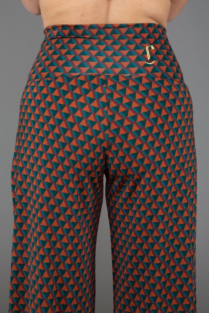 Panta Firenze in jersey fantasia con baschina