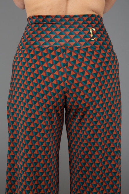 Panta Firenze in jersey fantasia con baschina