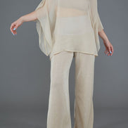 Panta Firenze glitter panna e platino con baschina