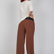 Panta Firenze crepe cady mocha con baschina