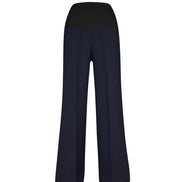 Panta Firenze crepe satin blu con baschina