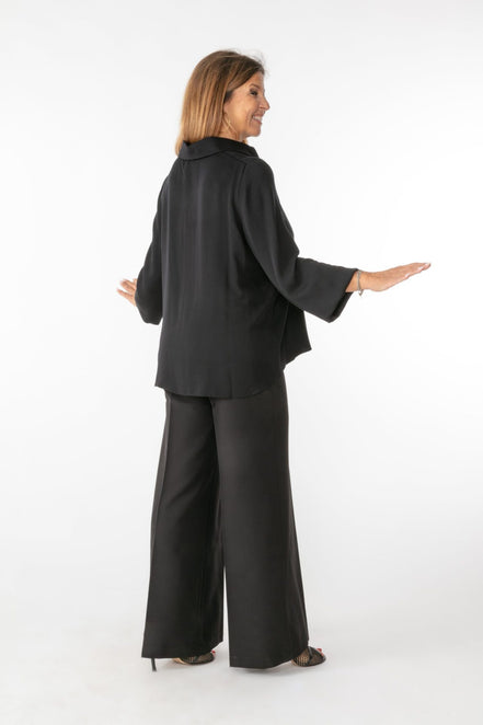 Panta Firenze Cady leggero nero con baschina