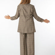Panta Firenze in principe di galles beige e nero con baschina