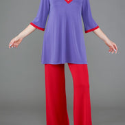 Panta Firenze fluido rosso con baschina