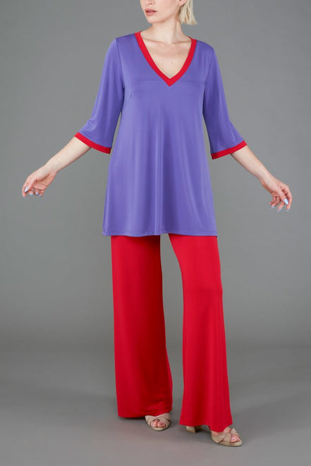 Panta Firenze fluido rosso con baschina