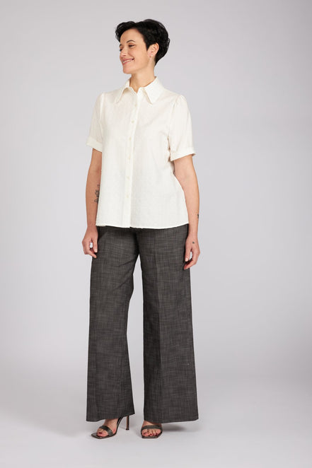 Look wide leg e gilet antracite