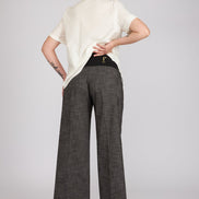 Look wide leg e gilet antracite