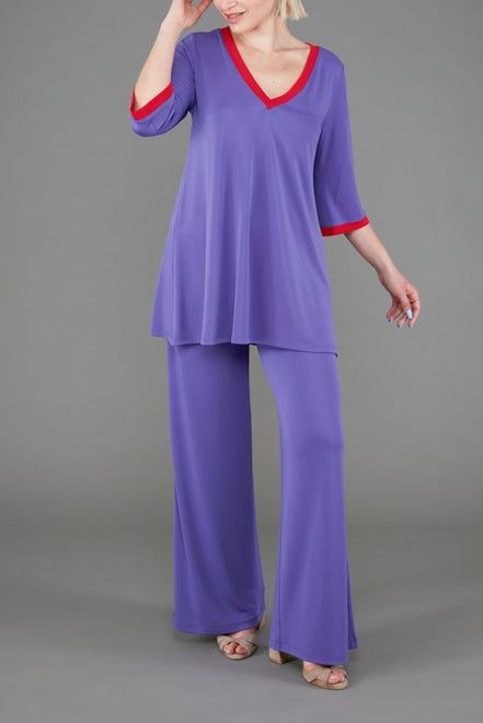 Panta Firenze fluido viola con baschina