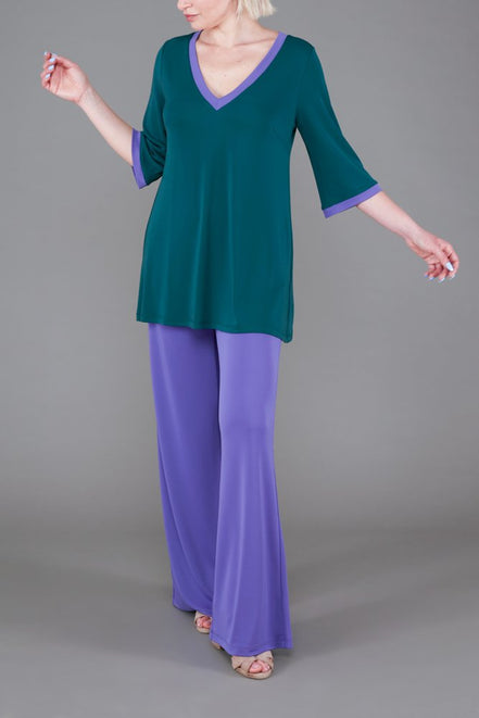 Panta Firenze fluido viola con baschina