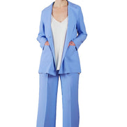 Panta Firenze crepe satin celeste con baschina