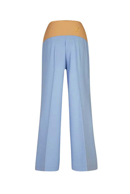 Panta Firenze crepe satin celeste con baschina