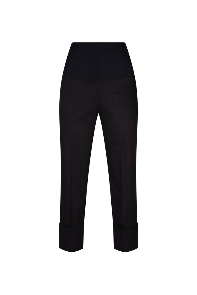 Panta Havana cotone nero con baschina