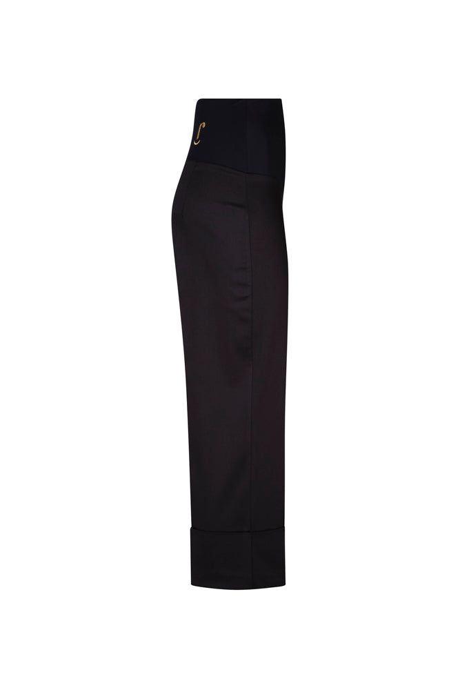 Panta Havana cotone nero con baschina