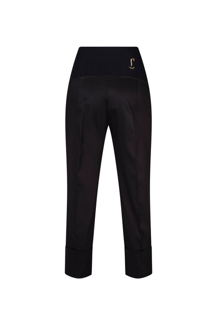 Panta Havana cotone nero con baschina