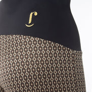 Panta Audrey Jacquard marrone con baschina