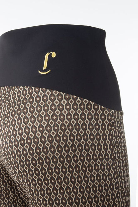 Panta Audrey Jacquard marrone con baschina