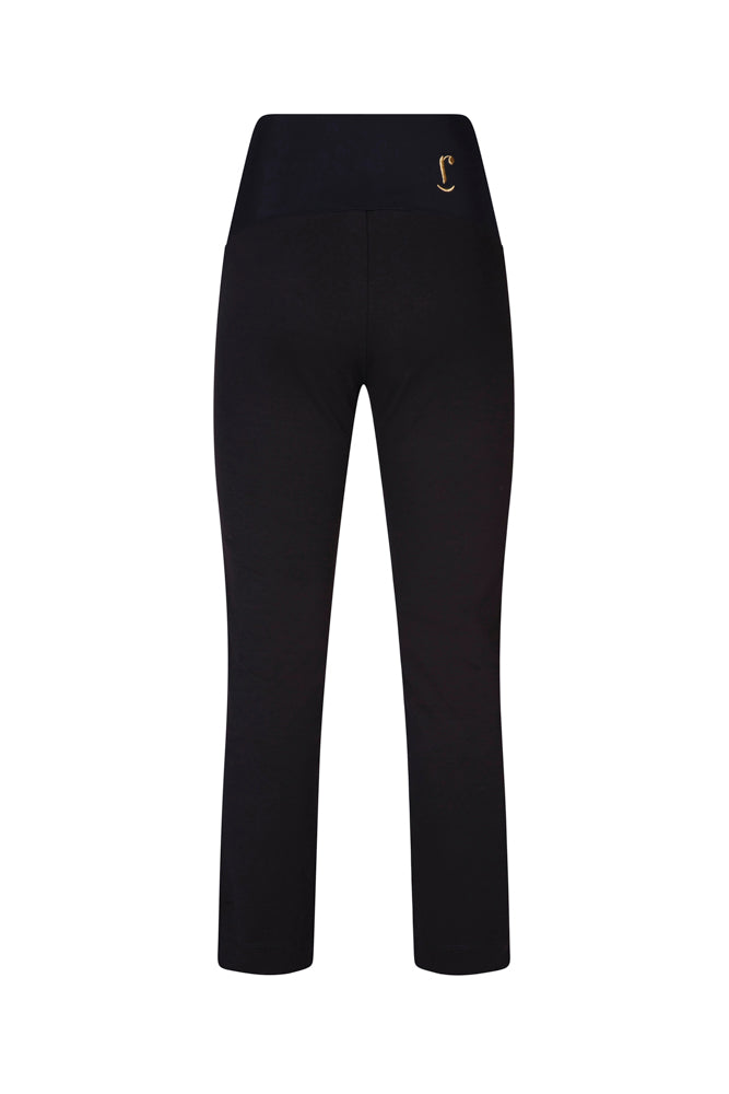 Panta Jackie cotone nero con baschina