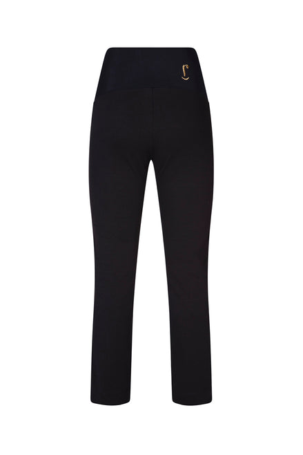 Panta Jackie cotone nero con baschina