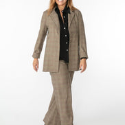 Panta Firenze in principe di galles beige e nero con baschina