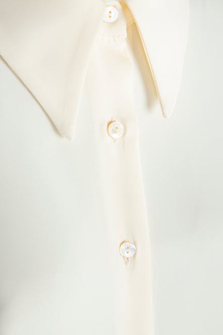 Camicia London techno satin avorio