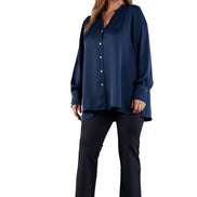 Camicia NY techno satin blu
