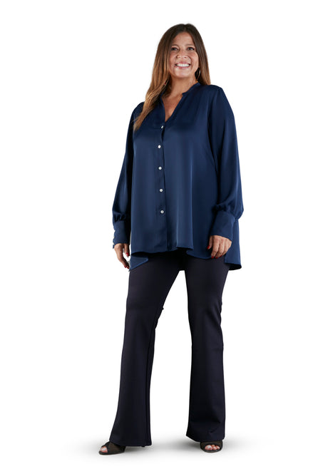 Camicia NY techno satin blu