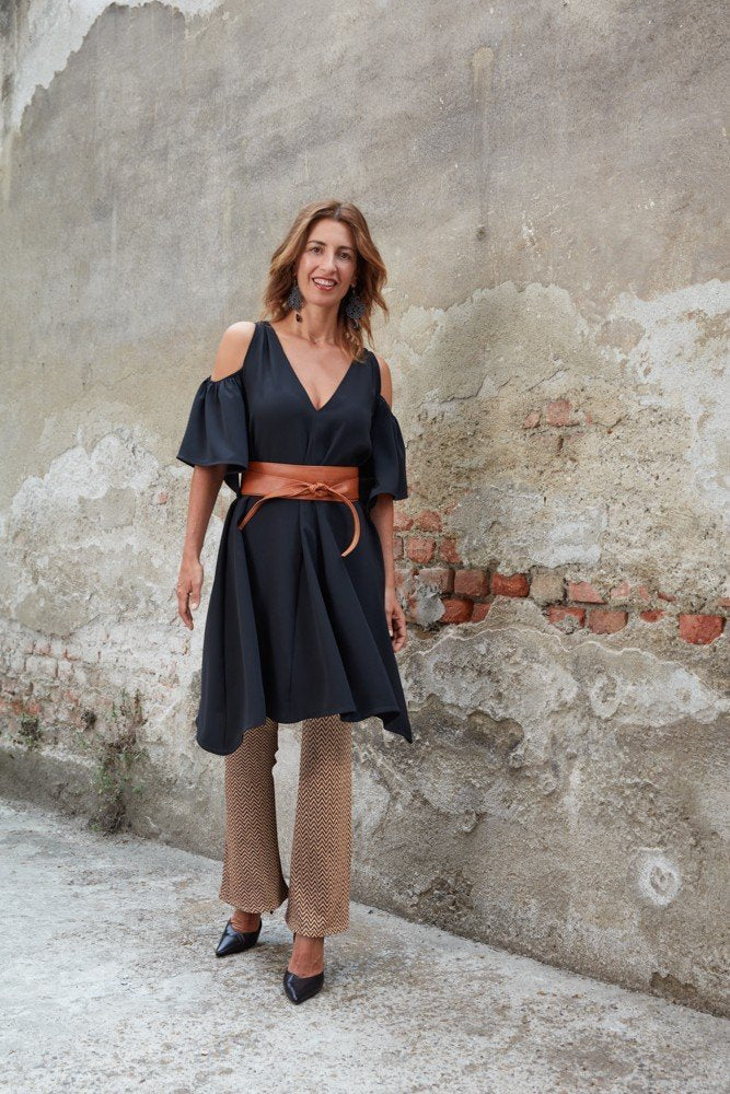 Panta Milano fantasia lurex con baschina