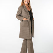 Panta Milano jacquard marrone con baschina