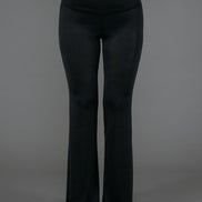 Panta Milano in Jersey Lurex Nero Lungo con baschina