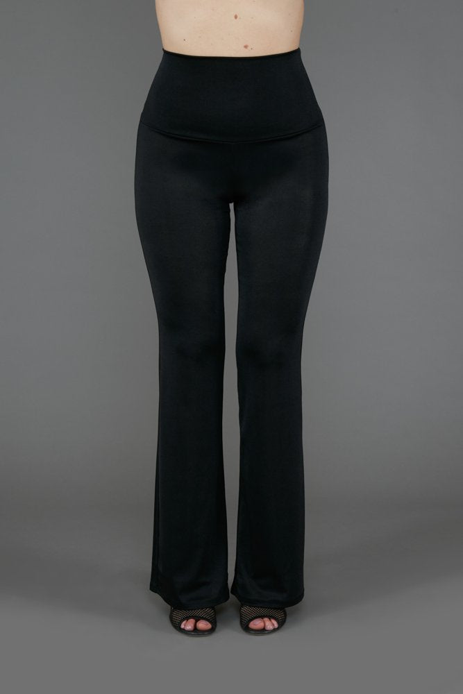 Panta Milano in Jersey Lurex Nero Lungo con baschina