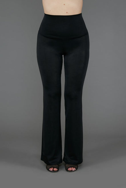 Panta Milano in Jersey Lurex Nero Lungo con baschina