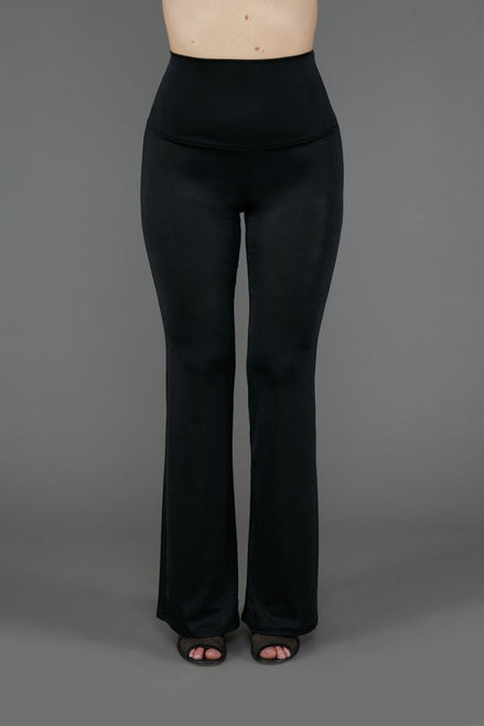 Panta Milano in Jersey Lurex Nero Lungo con baschina