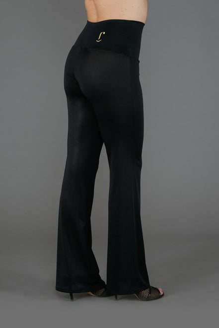 Panta Milano in Jersey Lurex Nero Lungo con baschina